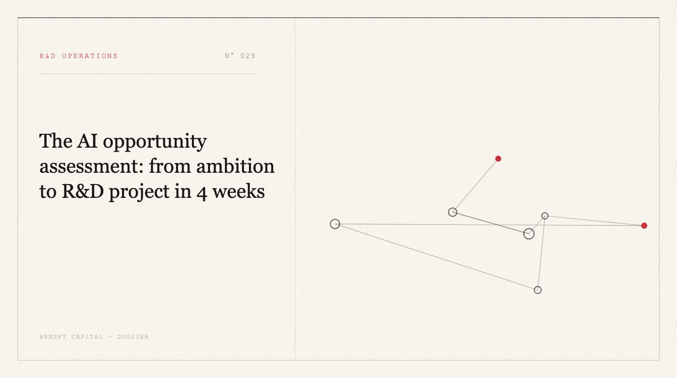 The AI opportunity assessment: from ambition to R&D project in 4 weeks