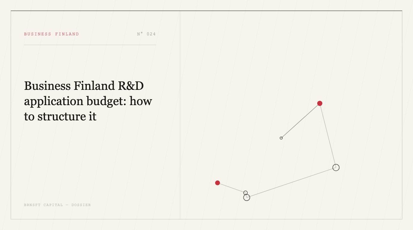 Business Finland R&D application budget: how to structure it