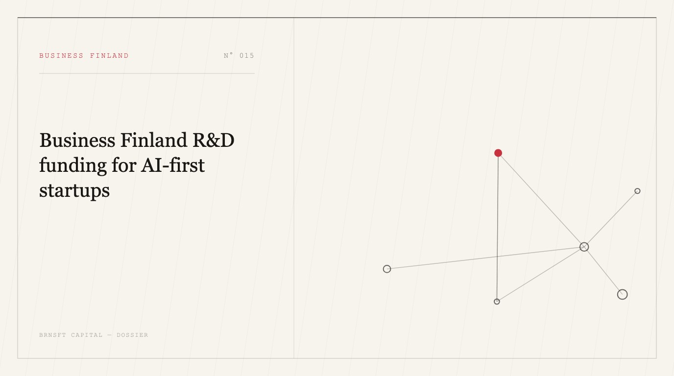 Business Finland R&D funding for AI-first startups