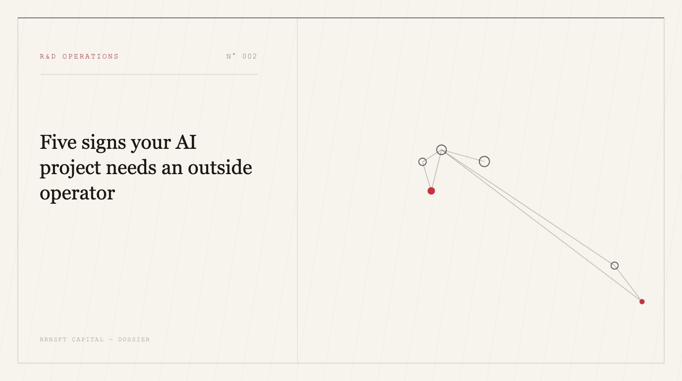 Five signs your AI project needs an outside operator