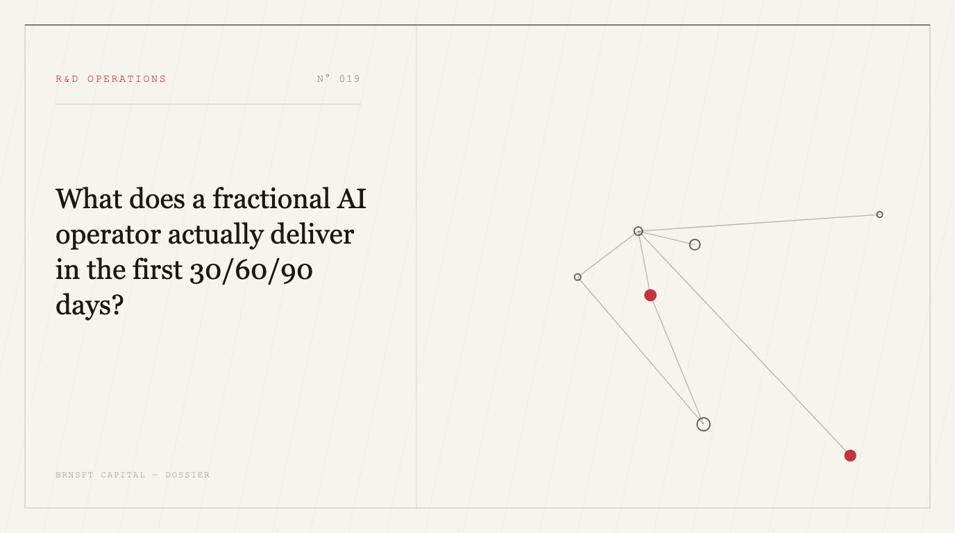 What does a fractional AI operator actually deliver in the first 30/60/90 days?