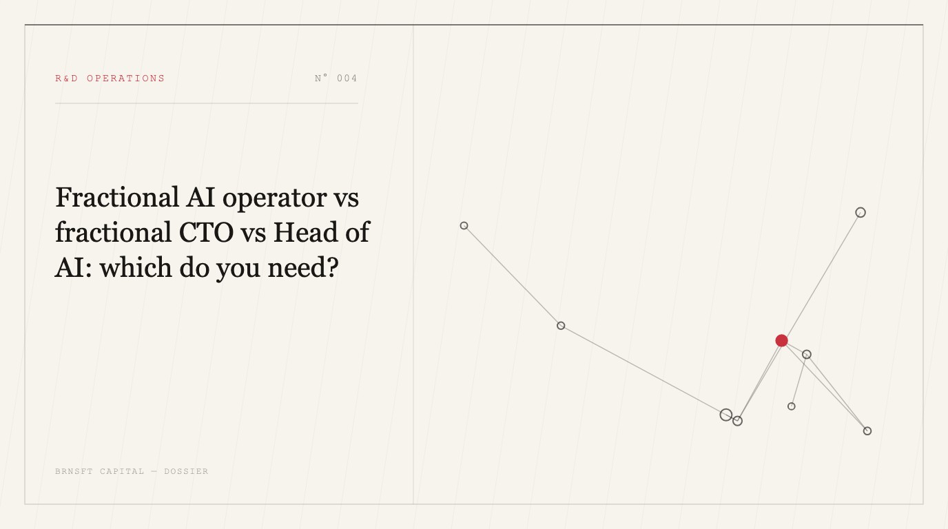 Fractional AI operator vs fractional CTO vs Head of AI: which do you need?