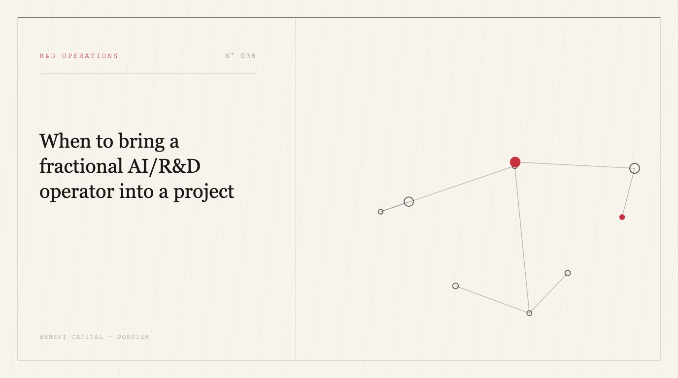 When to bring a fractional AI/R&D operator into a project