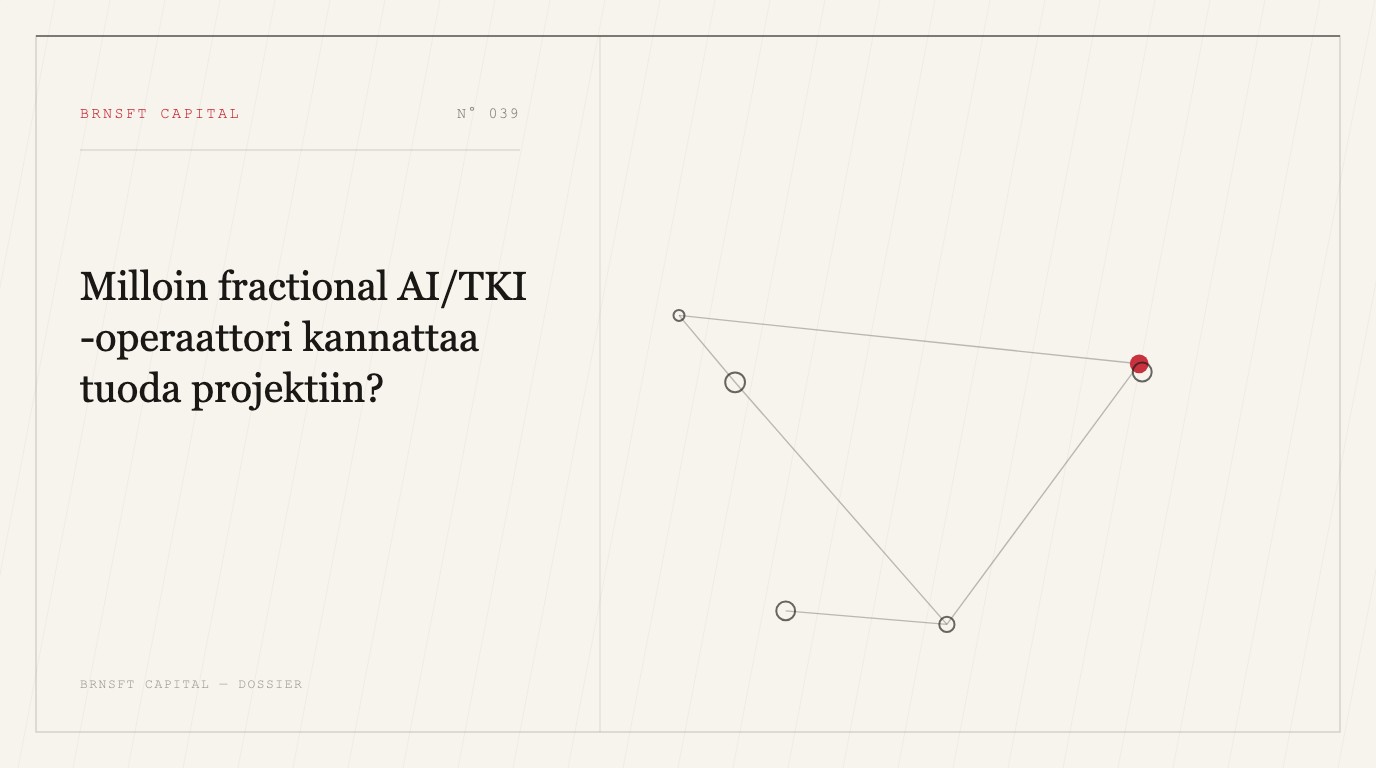 Milloin fractional AI/TKI -operaattori kannattaa tuoda projektiin?