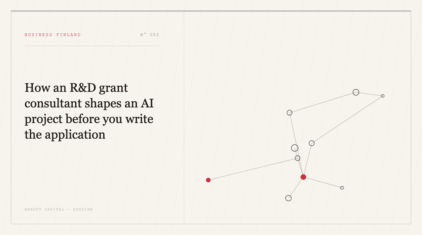 How an R&D grant consultant shapes an AI project before you write the application