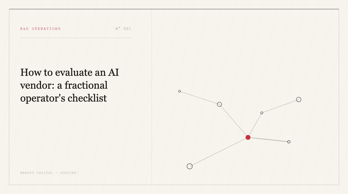 How to evaluate an AI vendor: a fractional operator's checklist