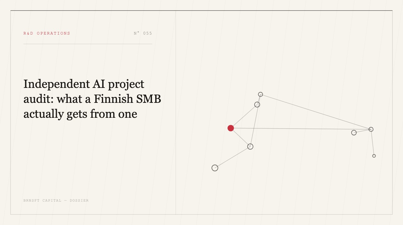 Independent AI project audit: what a Finnish SMB actually gets from one
