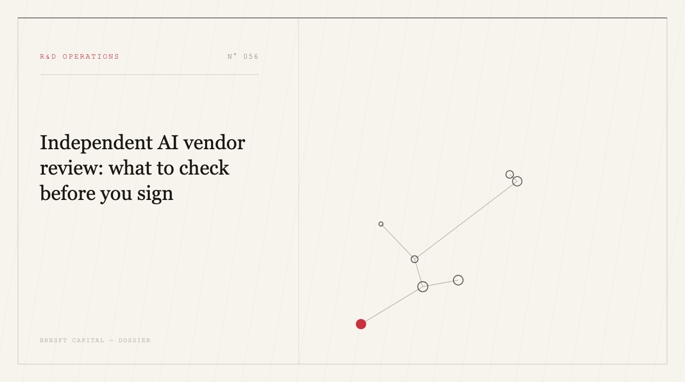 Independent AI vendor review: what to check before you sign