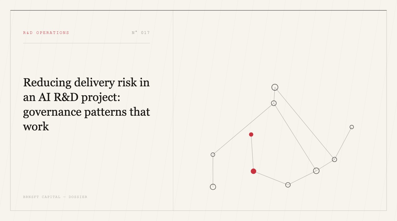 Reducing delivery risk in an AI R&D project: governance patterns that work