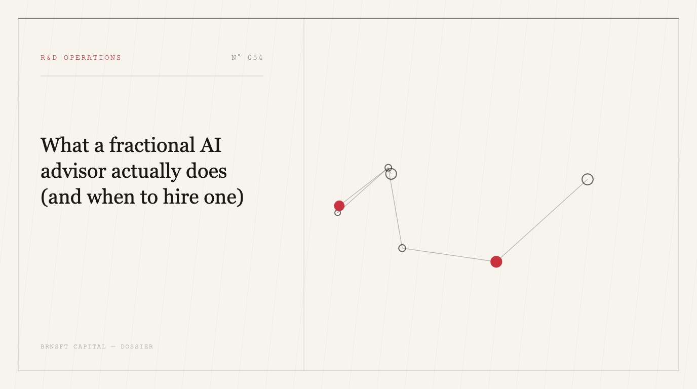 What a fractional AI advisor actually does (and when to hire one)