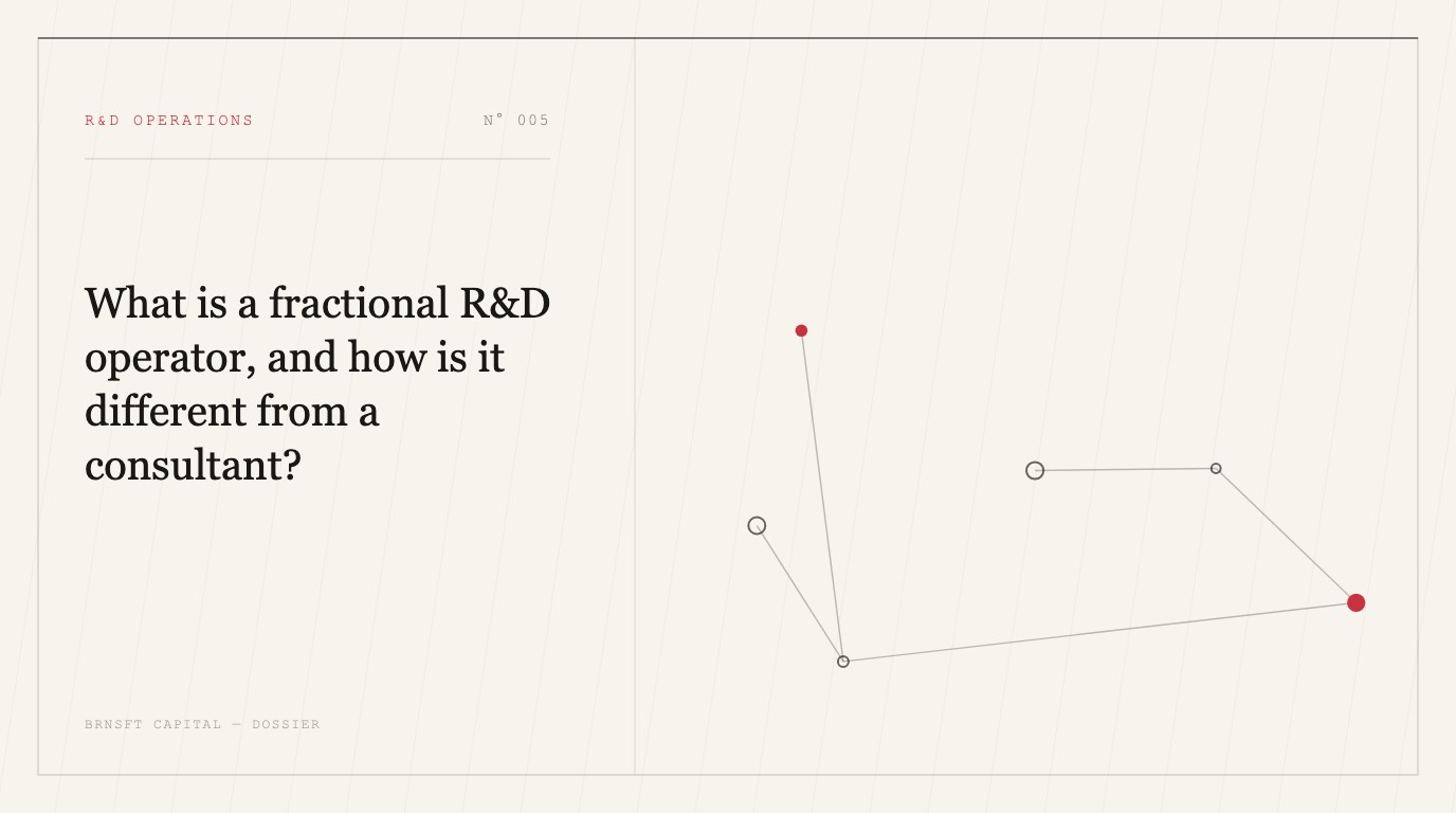 What is a fractional R&D operator, and how is it different from a consultant?